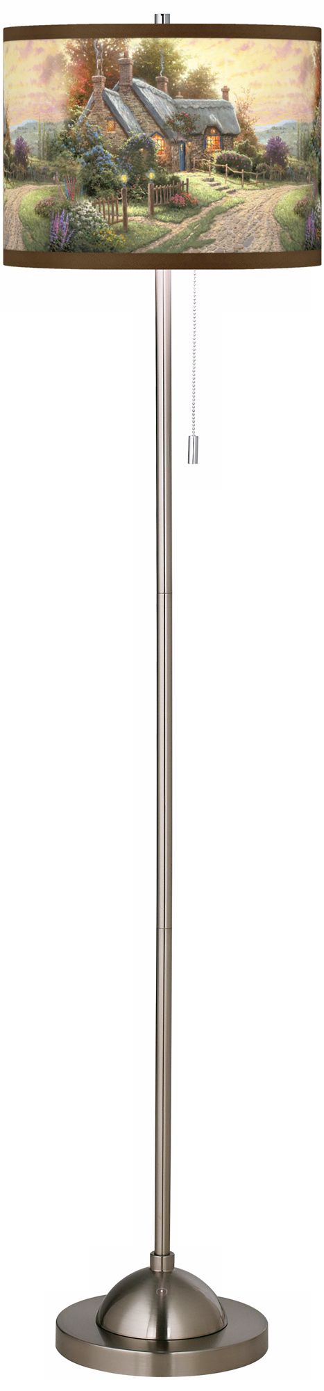 Thomas Kinkade A Peaceful Time Giclee Nickel Floor Lamp