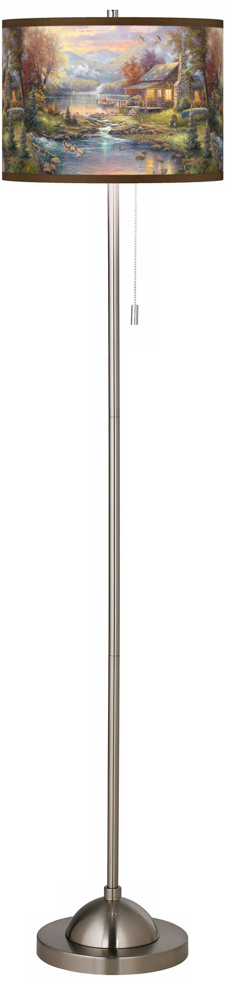 Thomas Kinkade Nature's Paradise Giclee Nickel Floor Lamp