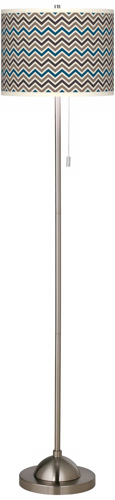 Zig Zag Giclee Brushed Nickel Floor Lamp