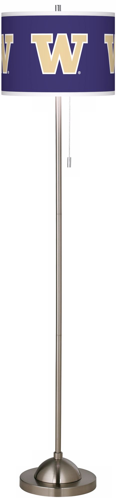 University of Washington Brushed Nickel Floor Lamp