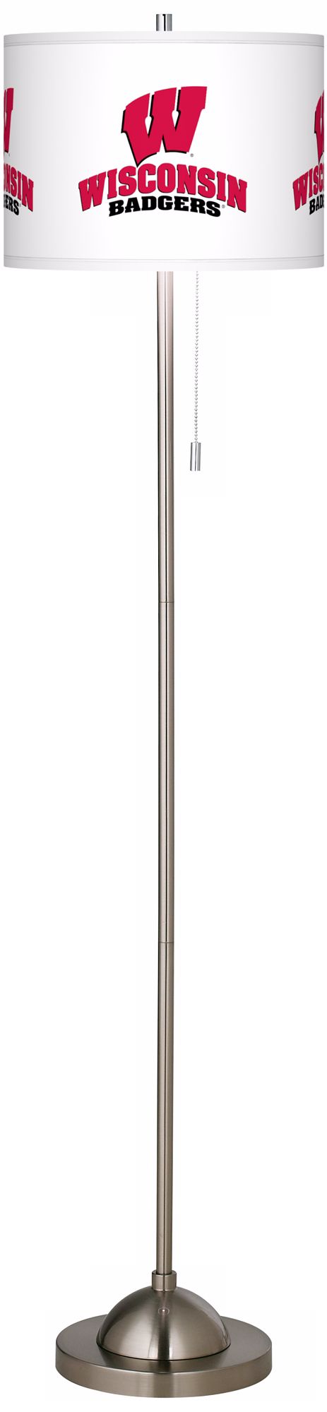 University of Wisconsin Brushed Nickel Floor Lamp
