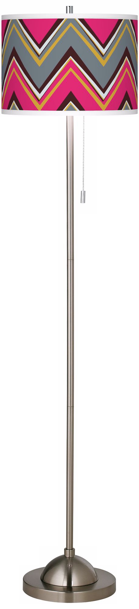 Stacy Garcia Chevron Pride Pink Giclee Brushed Nickel Floor Lamp