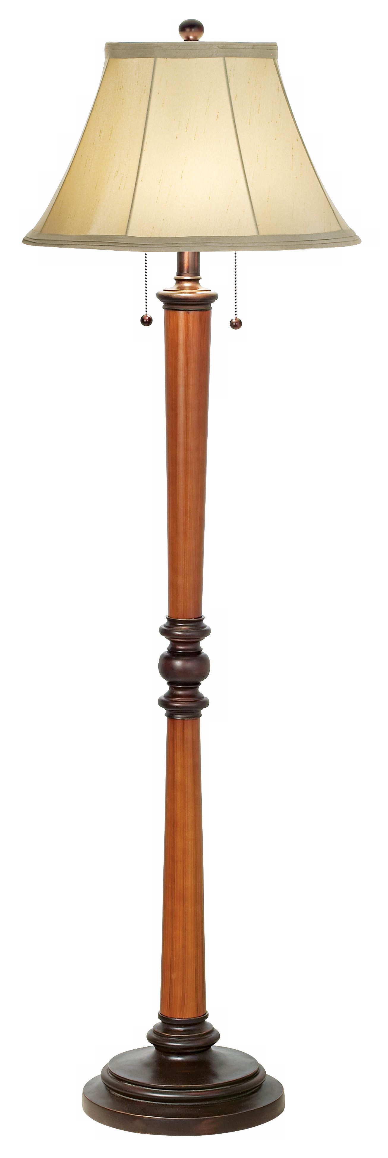 Mahogany Finish Wood Floor Lamp