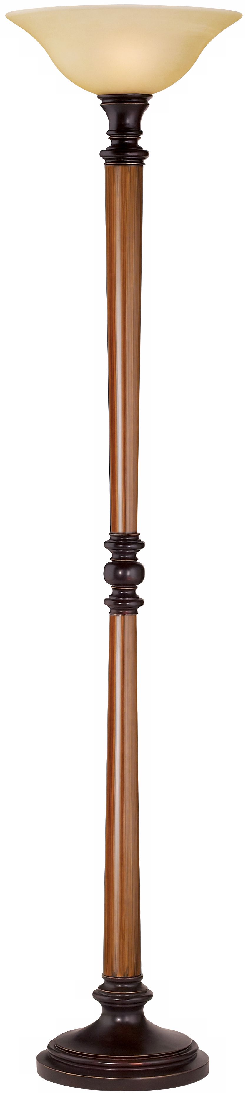 Wood Torchiere Floor Lamp