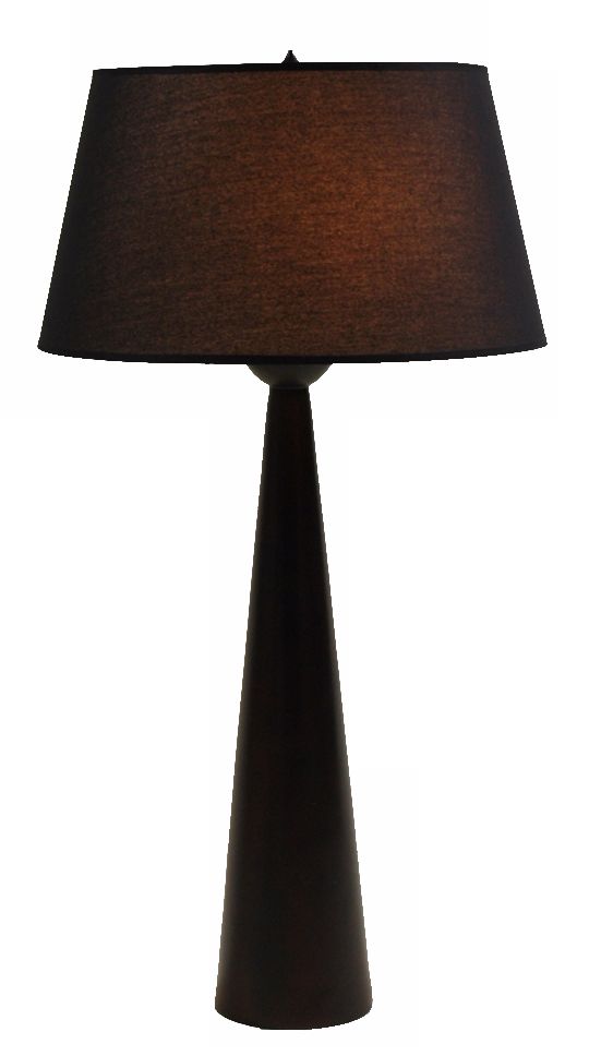 Lights Up! Dasan Bronze Tall Black Silk Glow Table Lamp