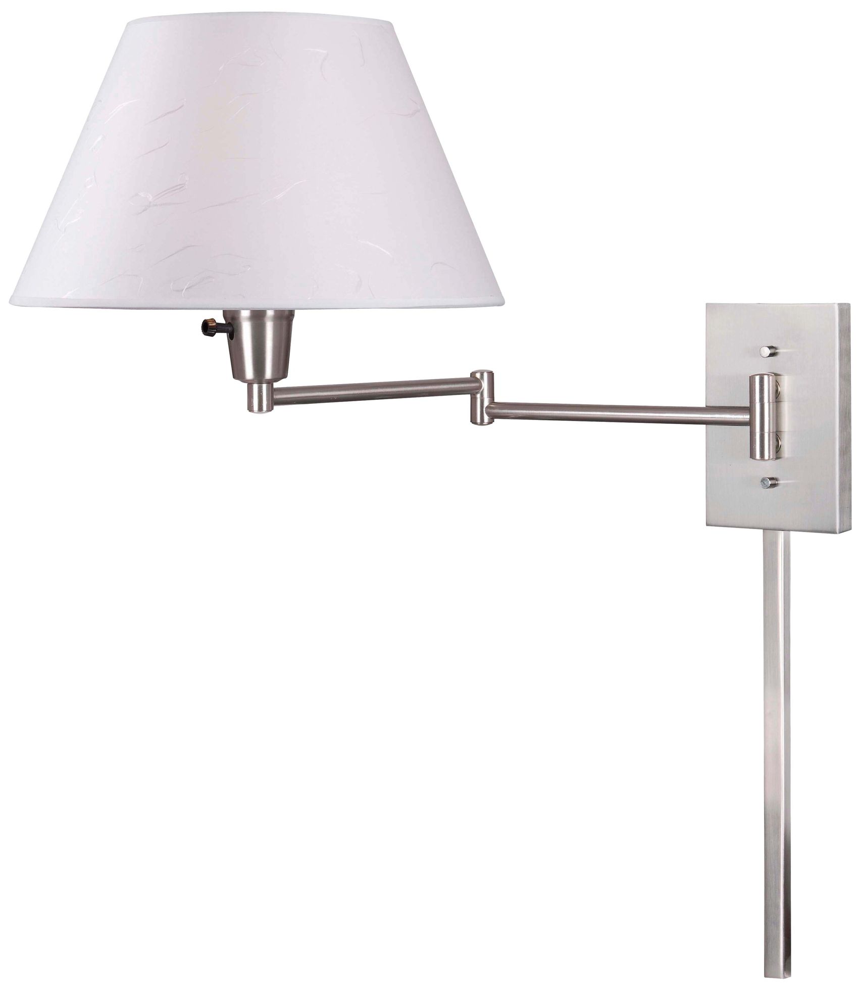 Kenroy Simplicity Brushed Steel Plug-In Swing Arm Wall Light