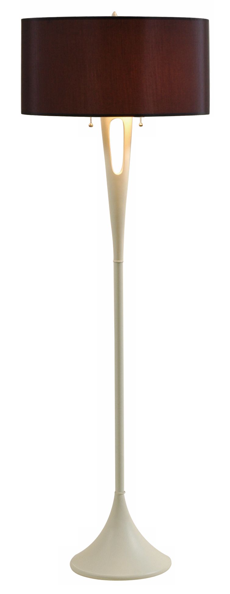 Lights Up! French Mod Ivory Black Shade Floor Lamp