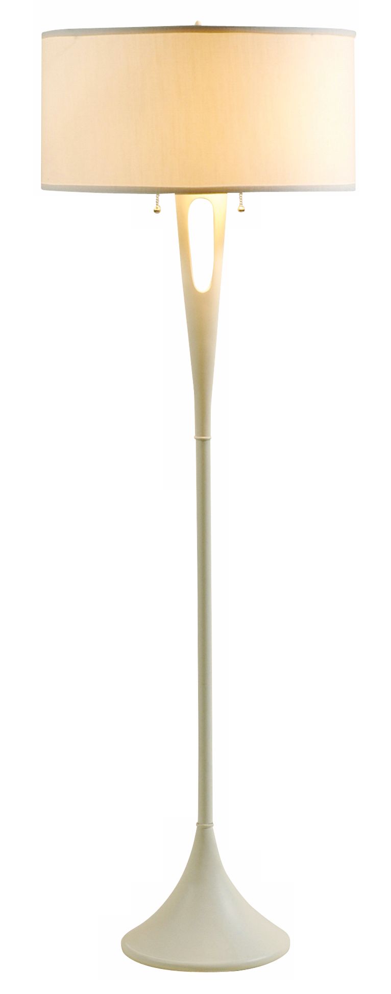 Lights Up! French Mod Ivory Ipanema Shade Floor Lamp