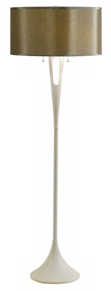 Lights Up! French Mod Ivory Driftwood Floor Lamp
