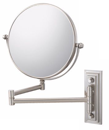 Brushed Nickel Finish Classic Double Arm Wall Mirror