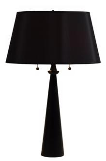 Lights Up Dasan Bronze Table Lamp Black Silk Glow Shade 99784