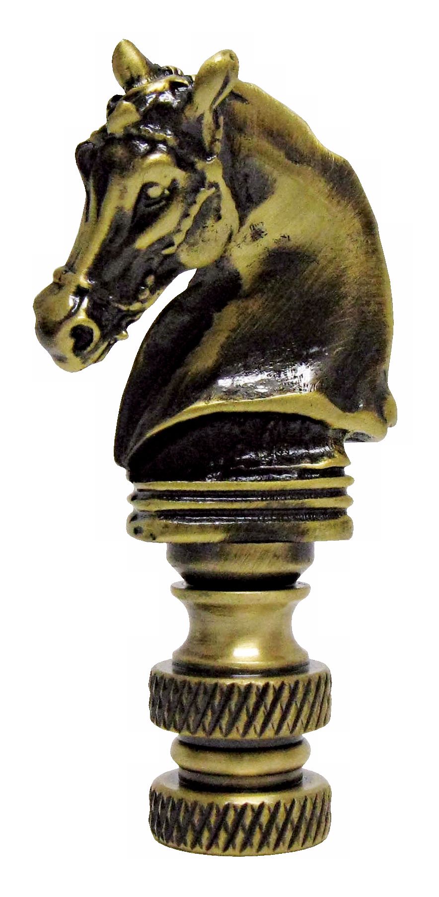 Horse Head Antique Brass Finial