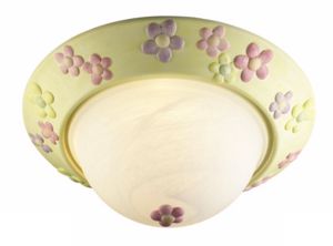 Flower Glow-In-The-Dark 14" Wide Ceiling Light Fixture
