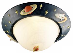 Glow-in-the-Dark Rocket Ship 14 Wide Ceiling Light