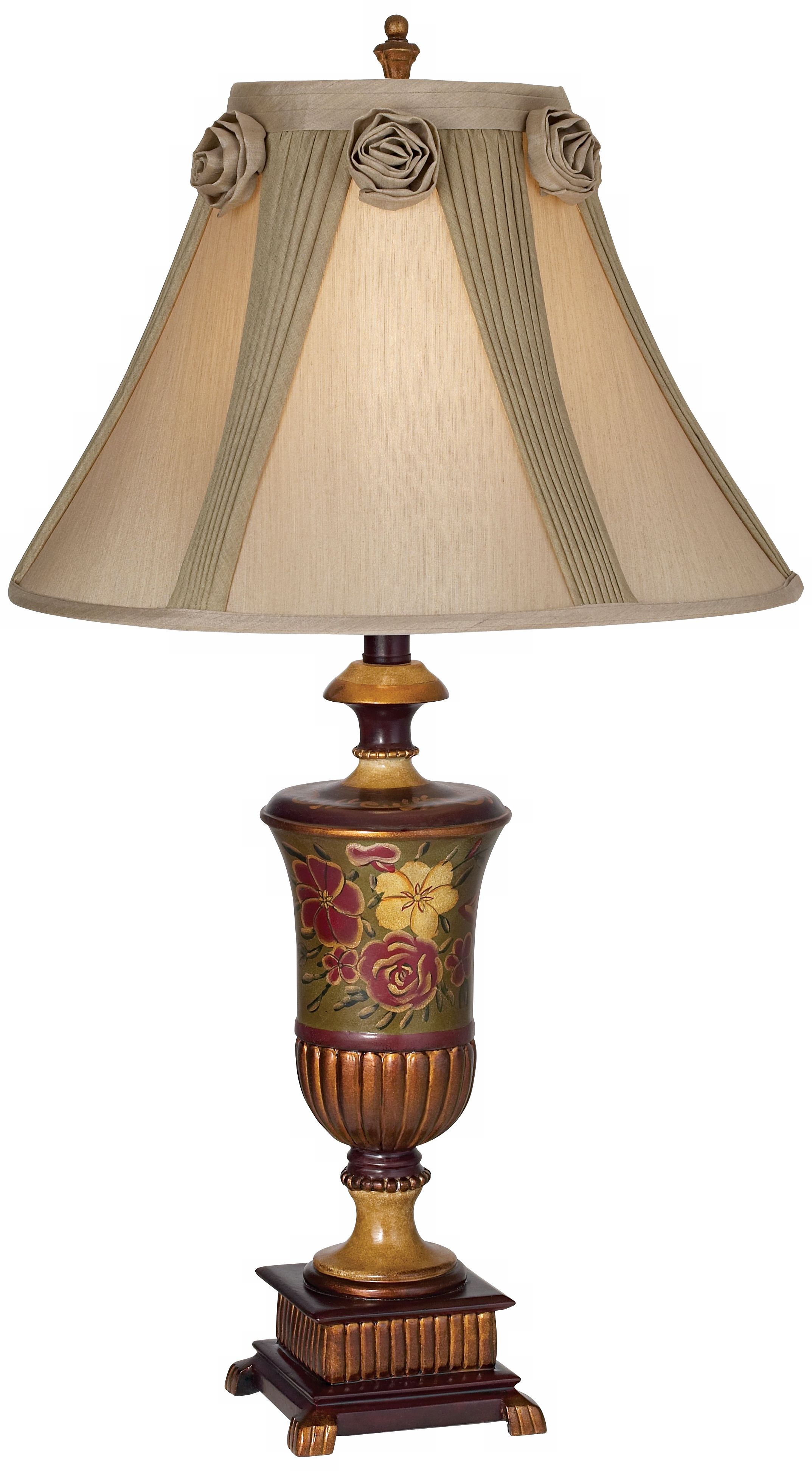 Hand Painted Floral Urn Table Lamp