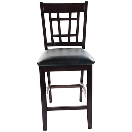 Charleston Espresso Faux Leather Counter Chair Set of 2 - #9V651 www ...