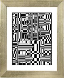 Black White Weave Silver Frame 24 High Wall Art F0005 17880
