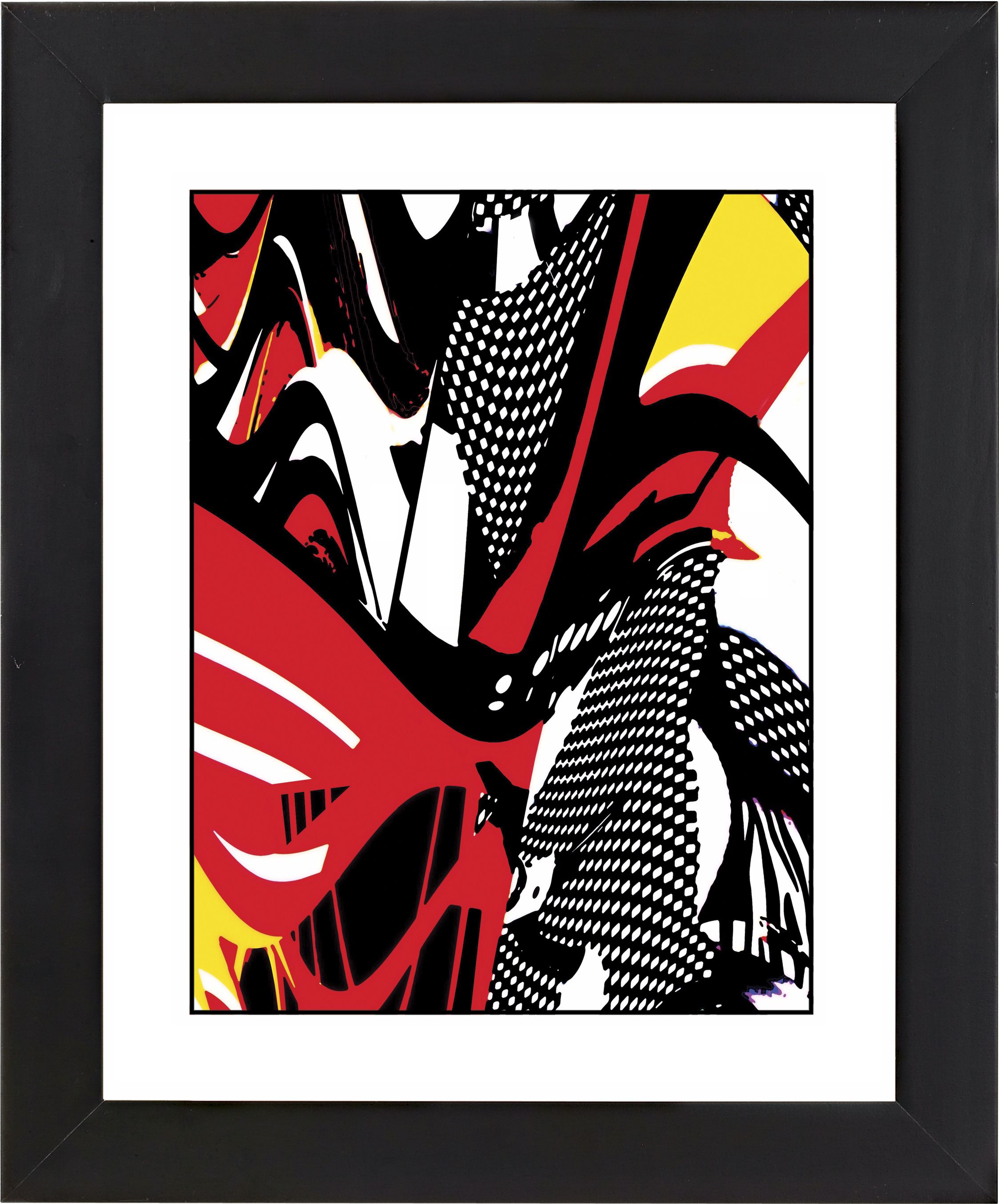 Swirl Center Black Frame Giclee 23 1/4" High Wall Art