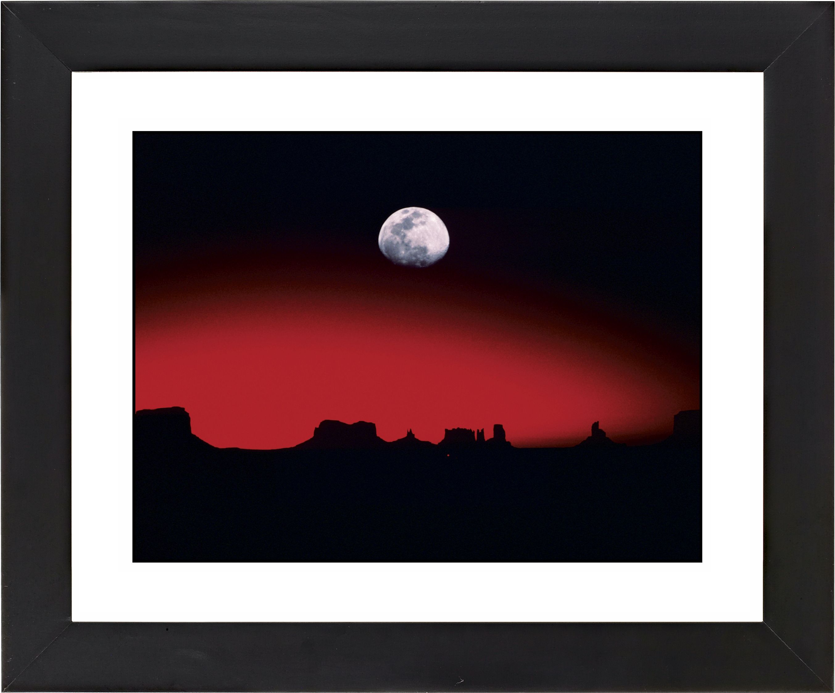 Moonrise Over Desert Black Frame Giclee Wall Art