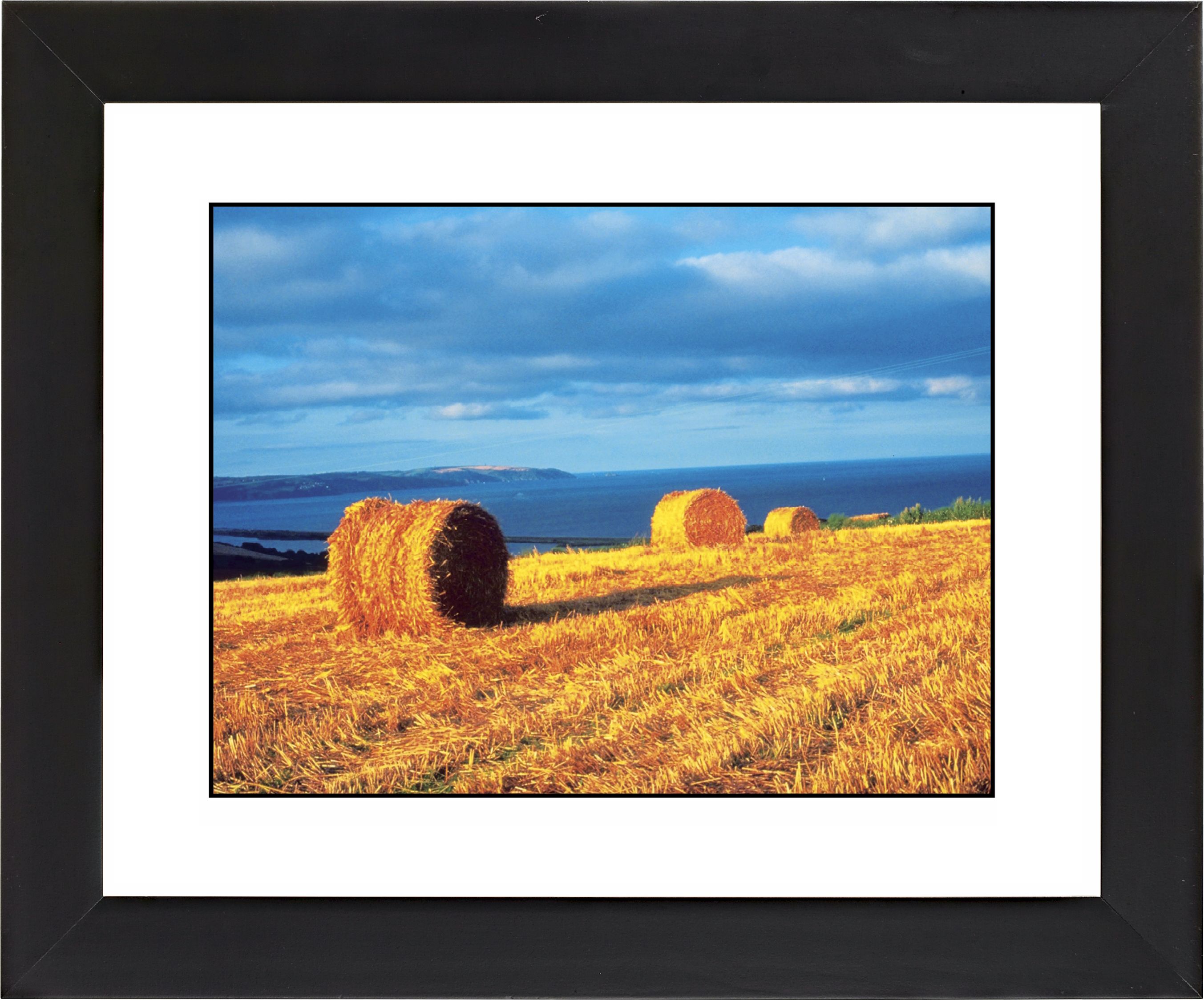 Hay Bales Black Frame Giclee Wall Art