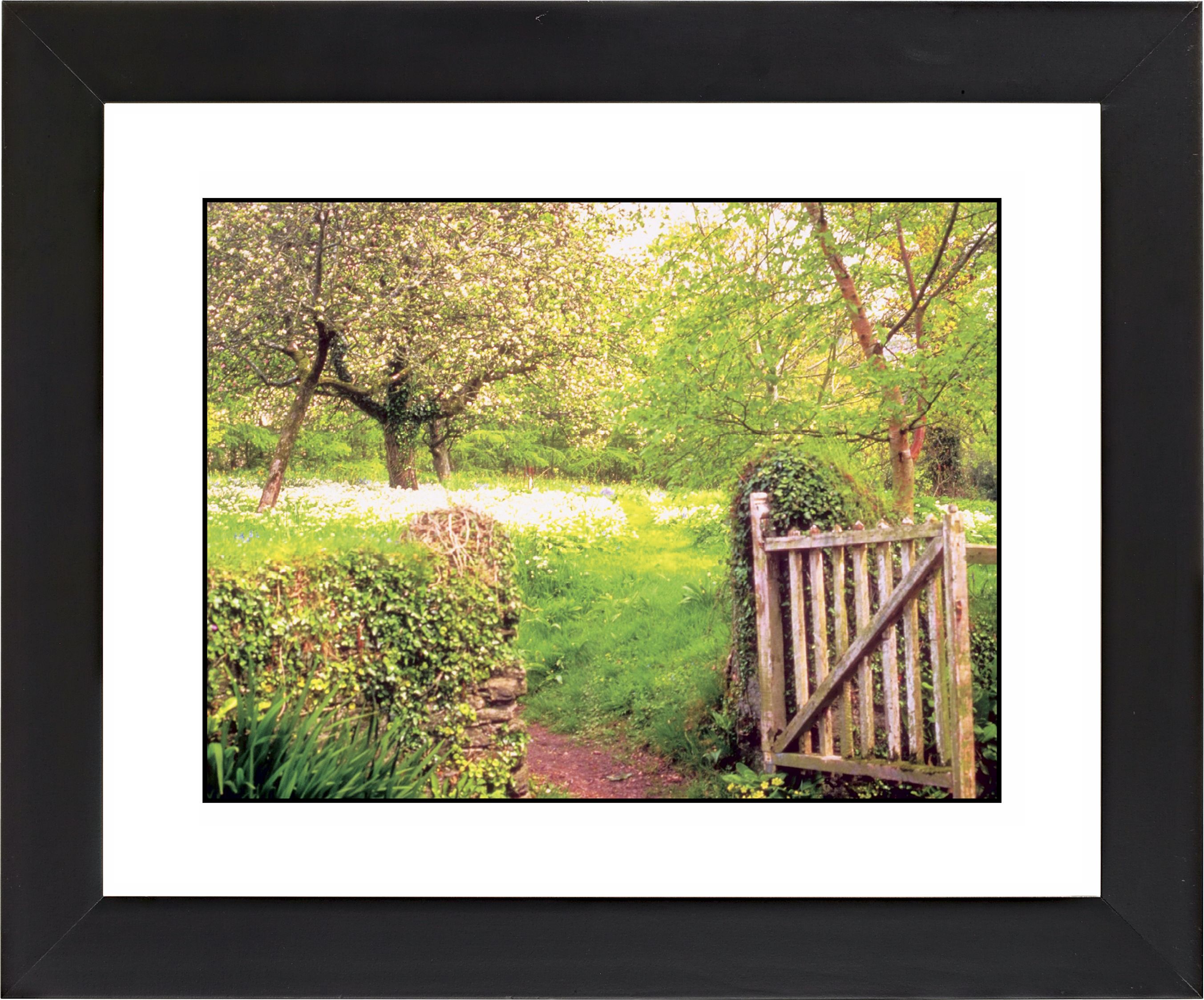 Garden Gate Black Frame Giclee Wall Art