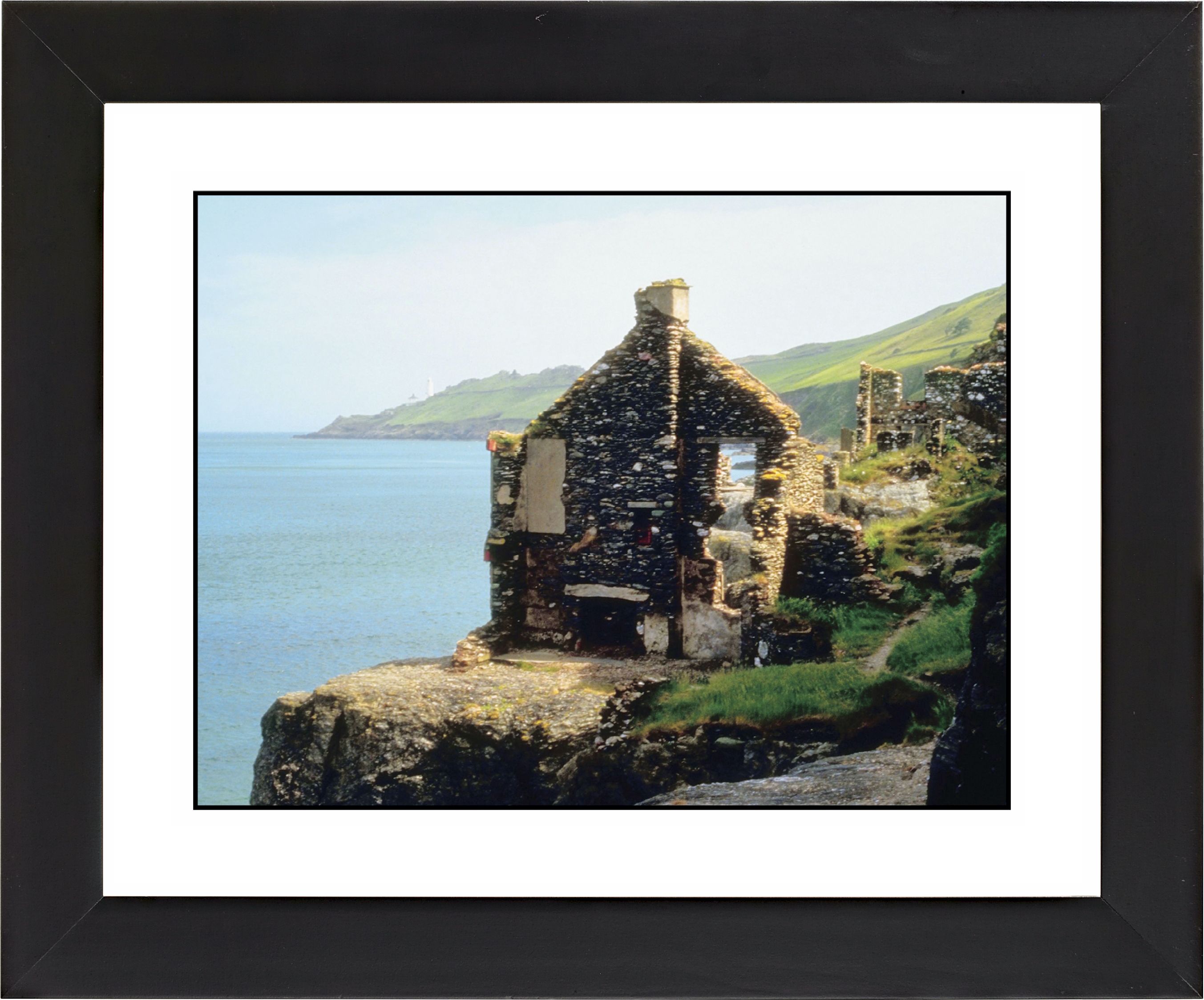 Abandoned Seaside Cottage Black Frame Giclee Wall Art