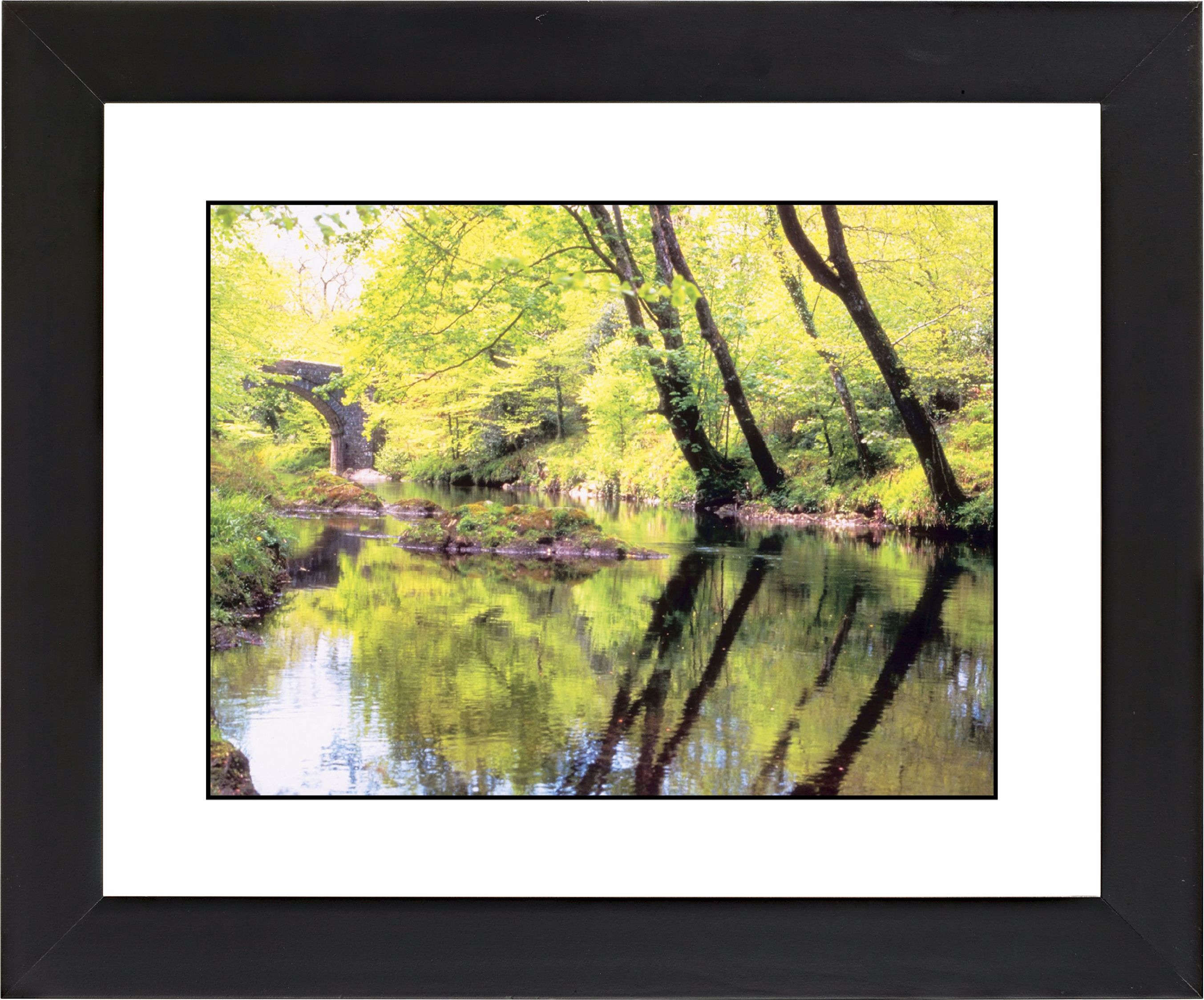 Tranquil River Black Frame Giclee Wall Art
