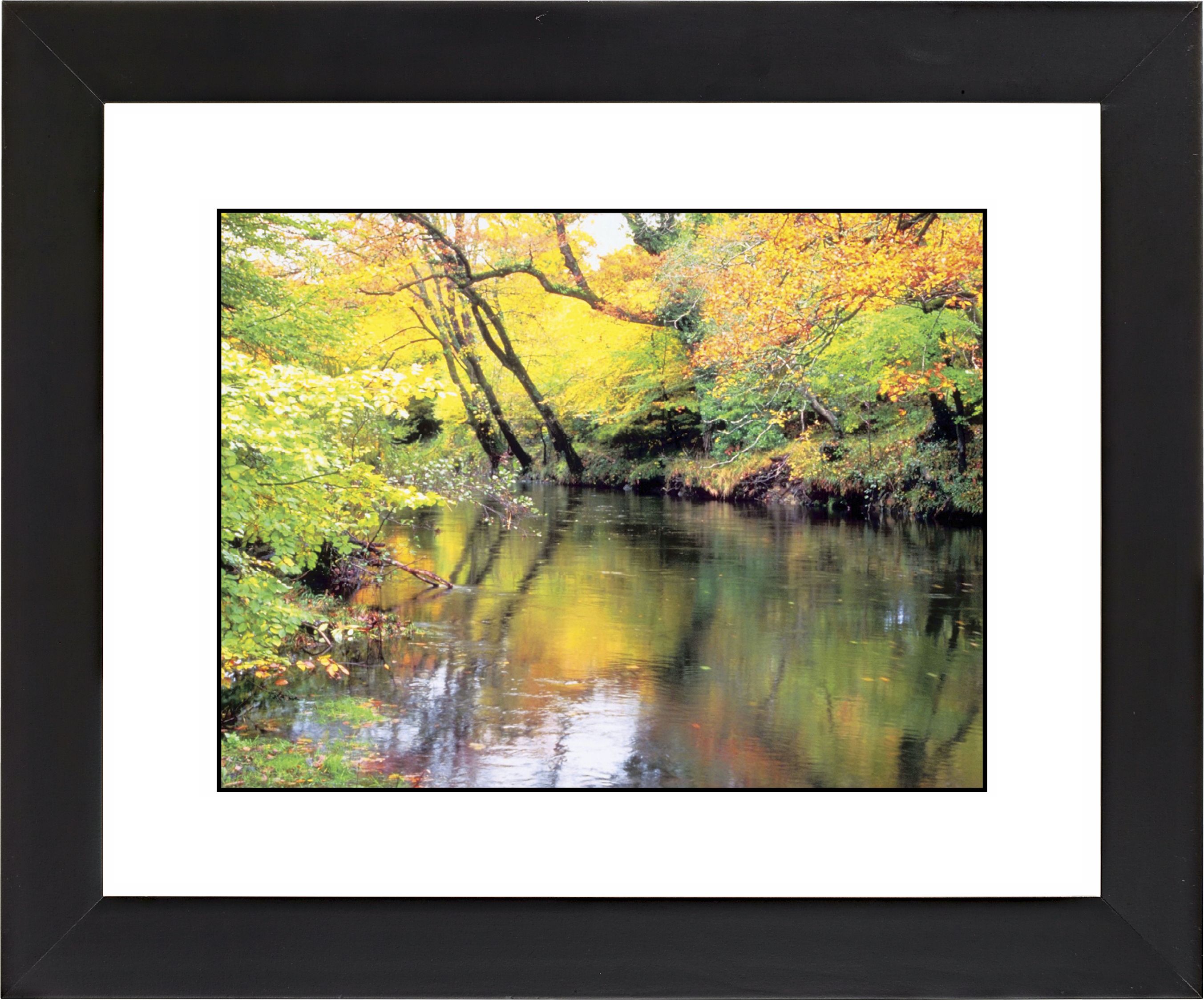 River Reflections Black Frame Giclee Wall Art