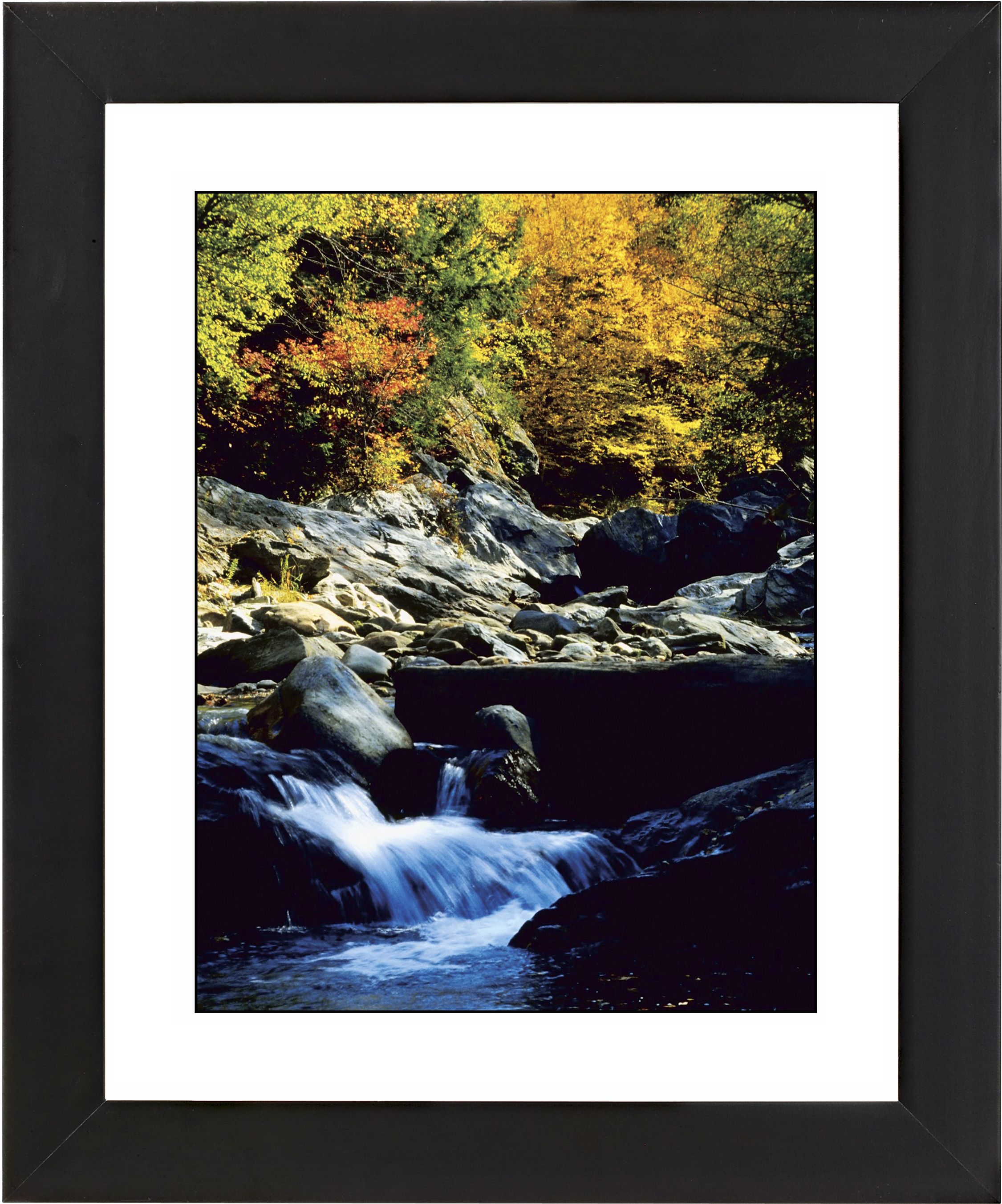 Crystal Mountain Stream Black Frame 23 1/4" High Wall Art