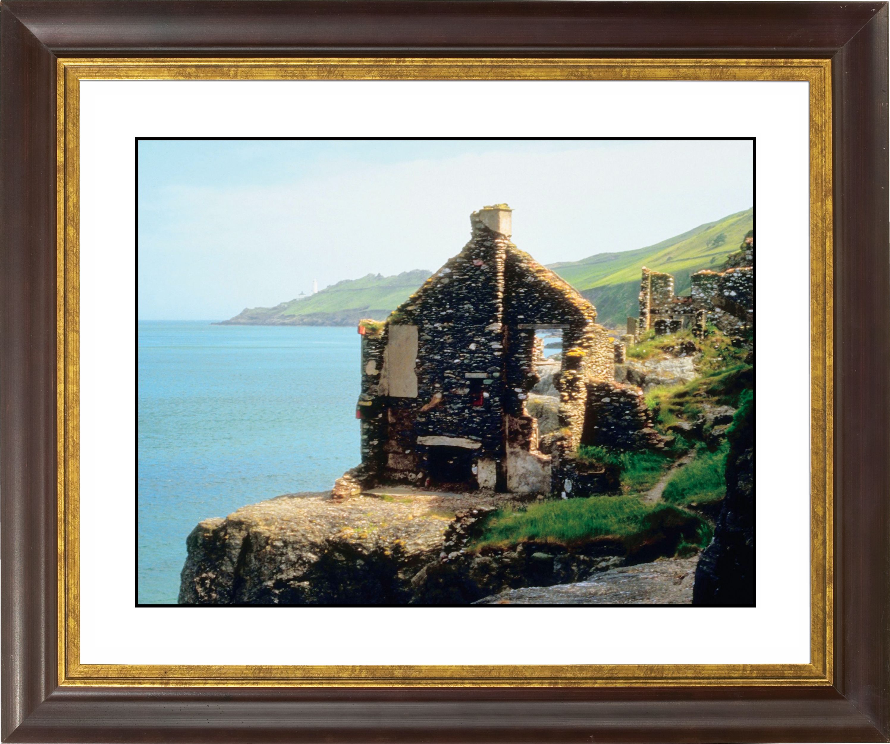 Abandoned Seaside Cottage Gold Bronze Frame Giclee Wall Art