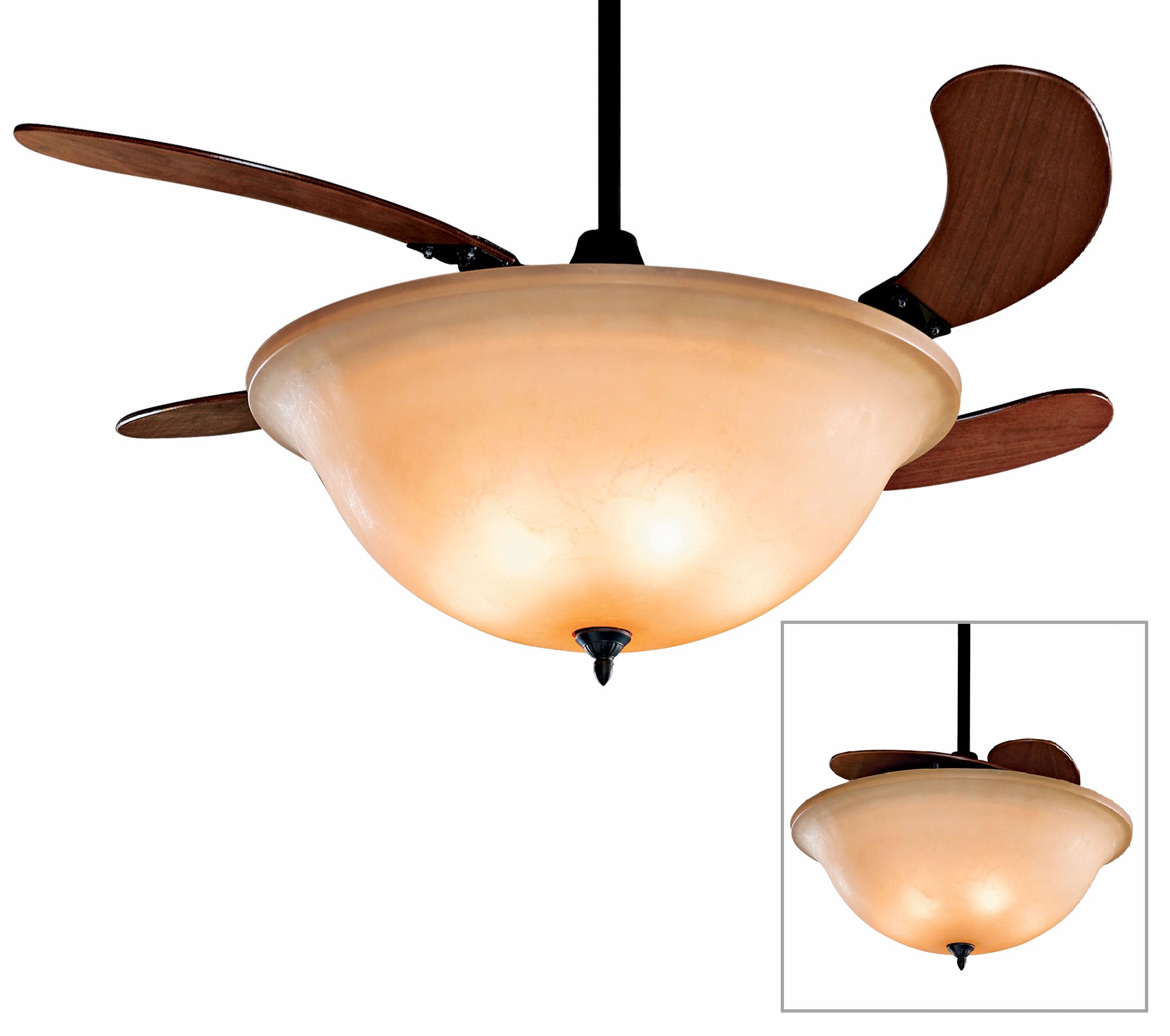 43" Fanimation Air Shadow with Amber Glass Bowl Ceiling Fan