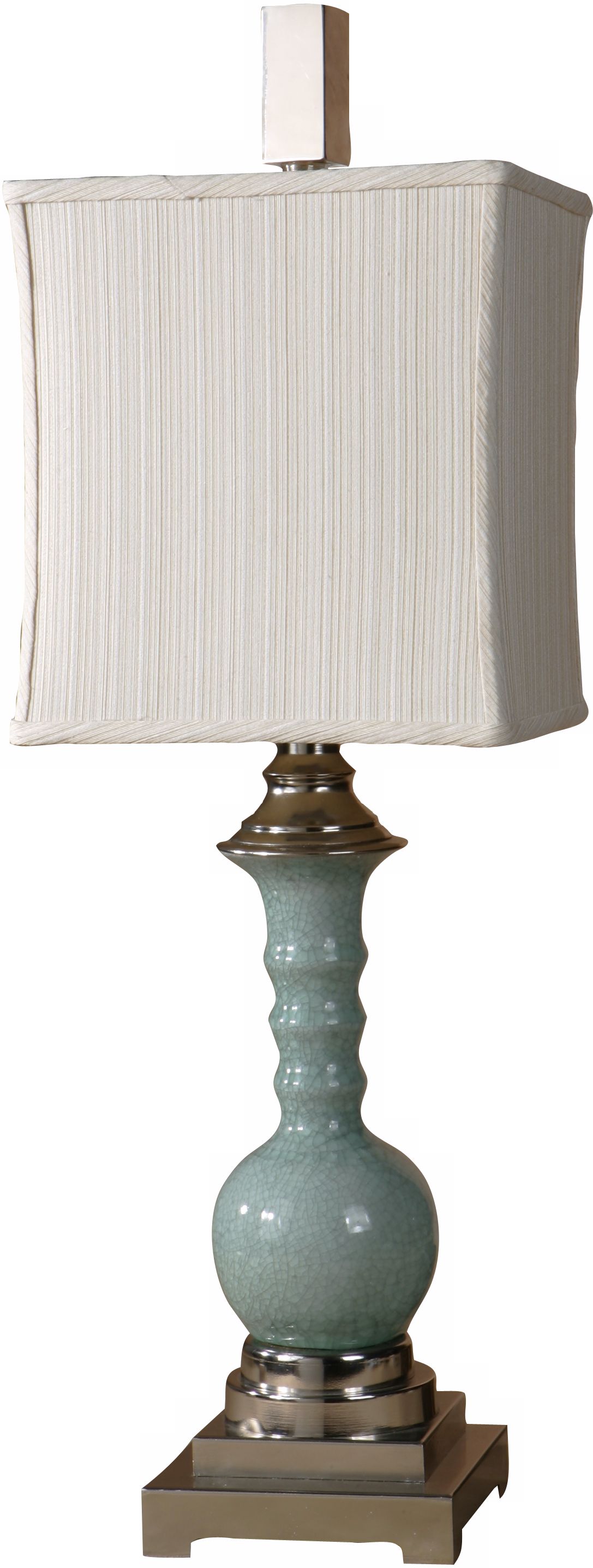 Uttermost Blue Green Crackle Porcelain Table Lamp