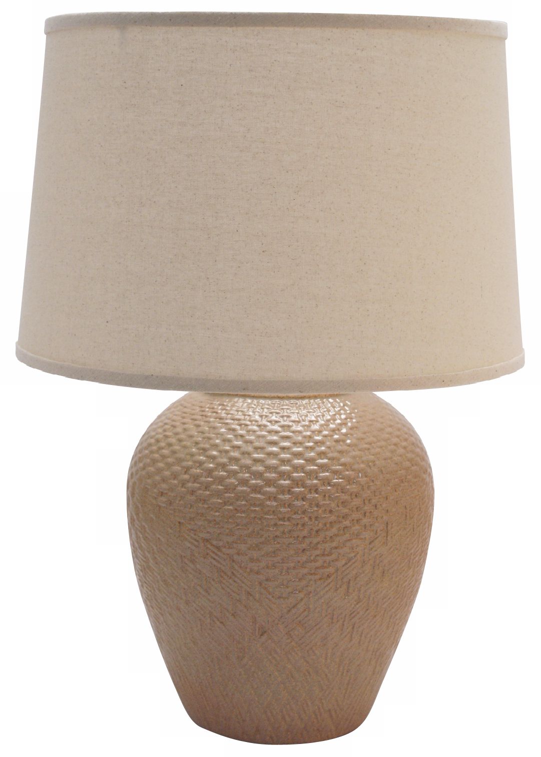Haeger Potteries Butterscotch Basket Ceramic Table Lamp