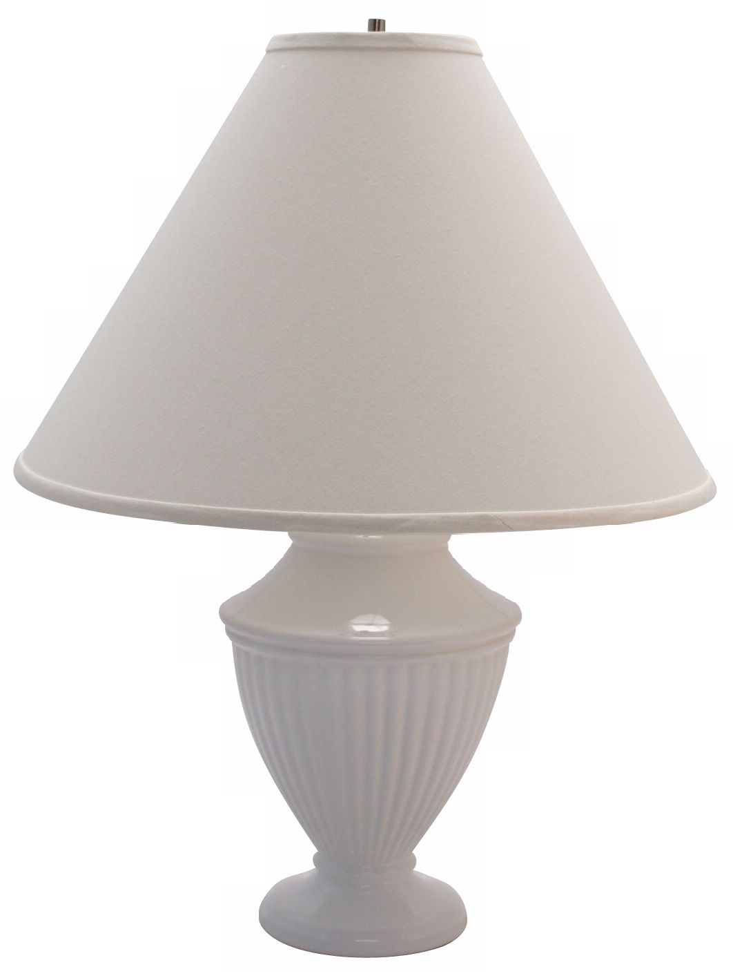 Haeger Potteries Empire True White Ceramic Table Lamp
