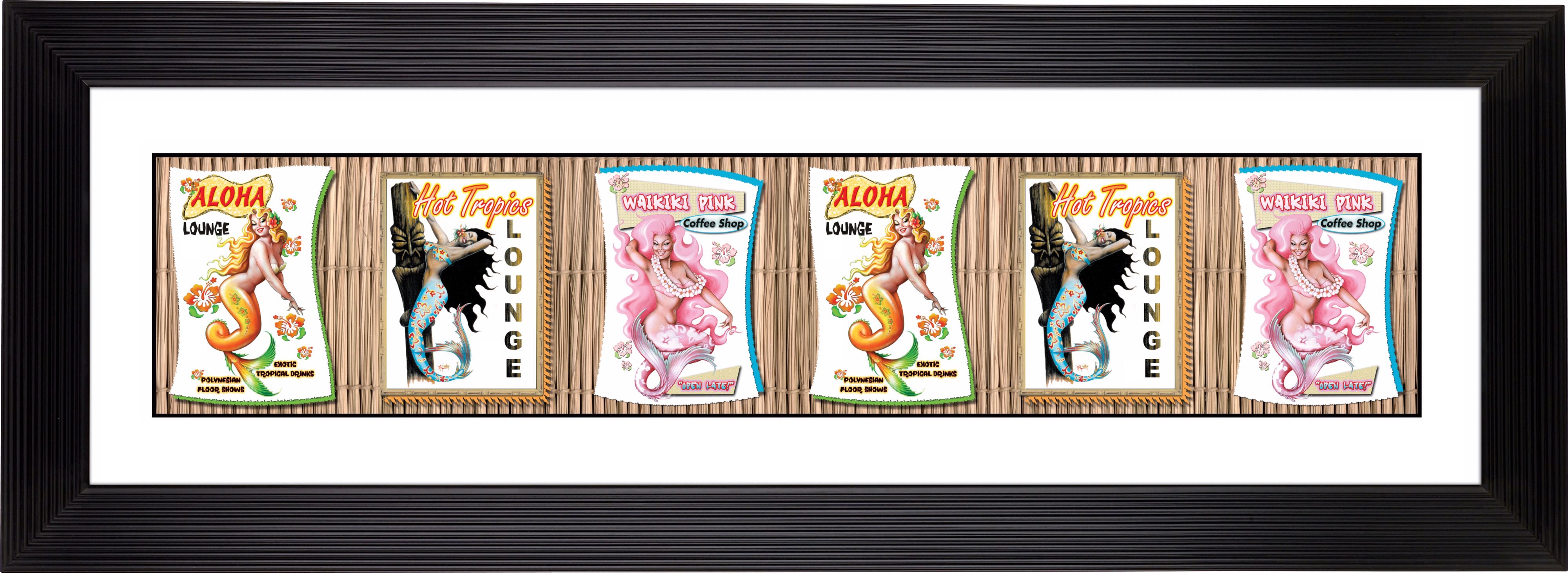 Giclee Tiki Mermaids Stepped Strip 52 18 Wide Wall Art F2040 80277