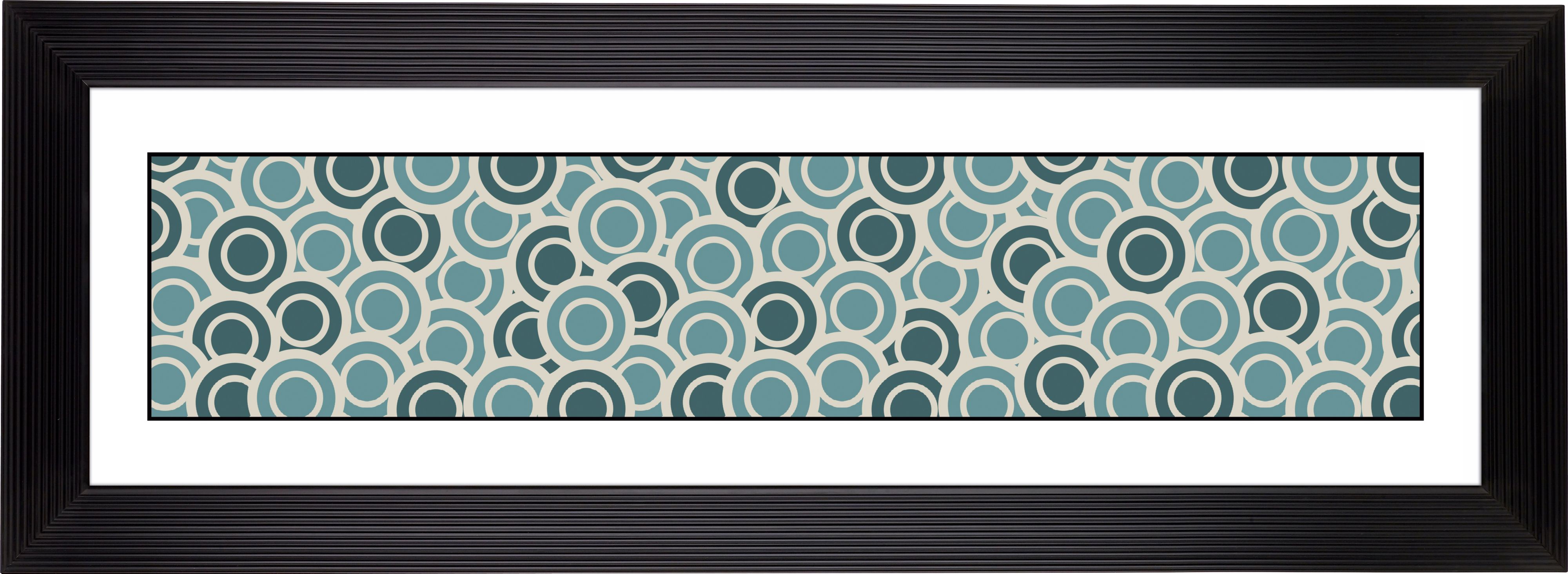 Blue/Green Circlets Stepped Strip 52 1/8" Wide Wall Art