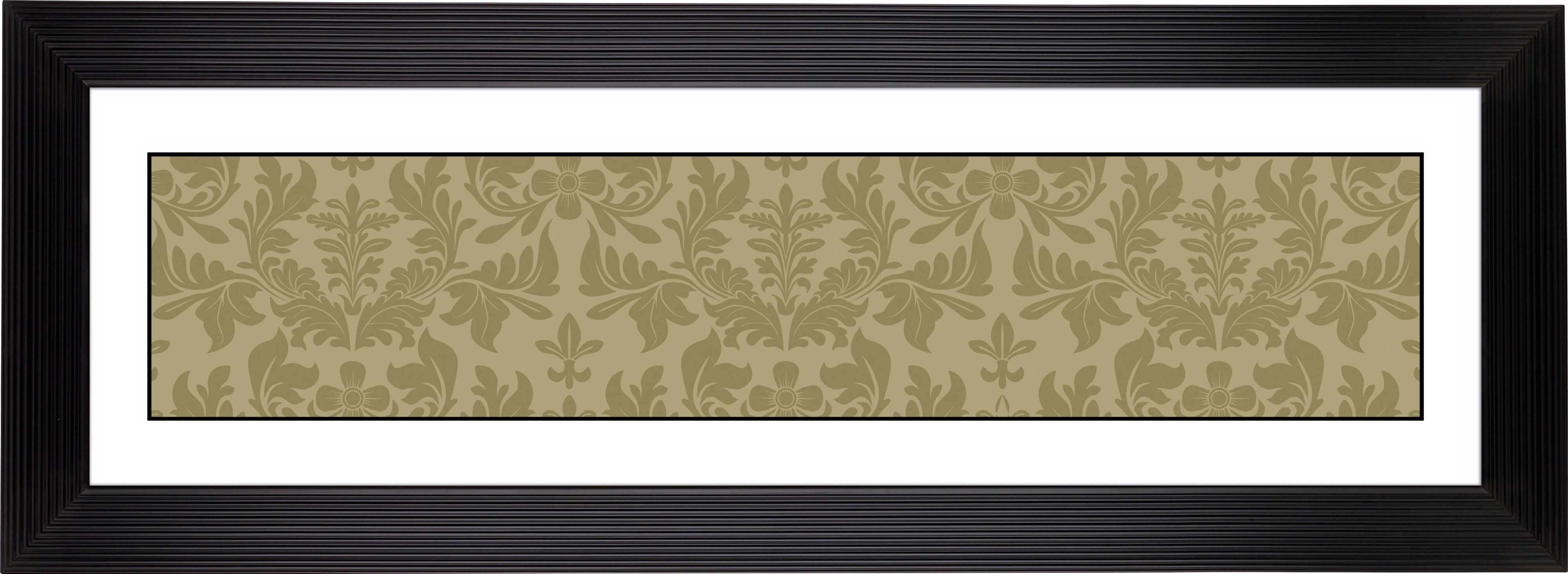 Giclee Khaki Flourish Stepped Strip 50 1/8" Wide Wall Art