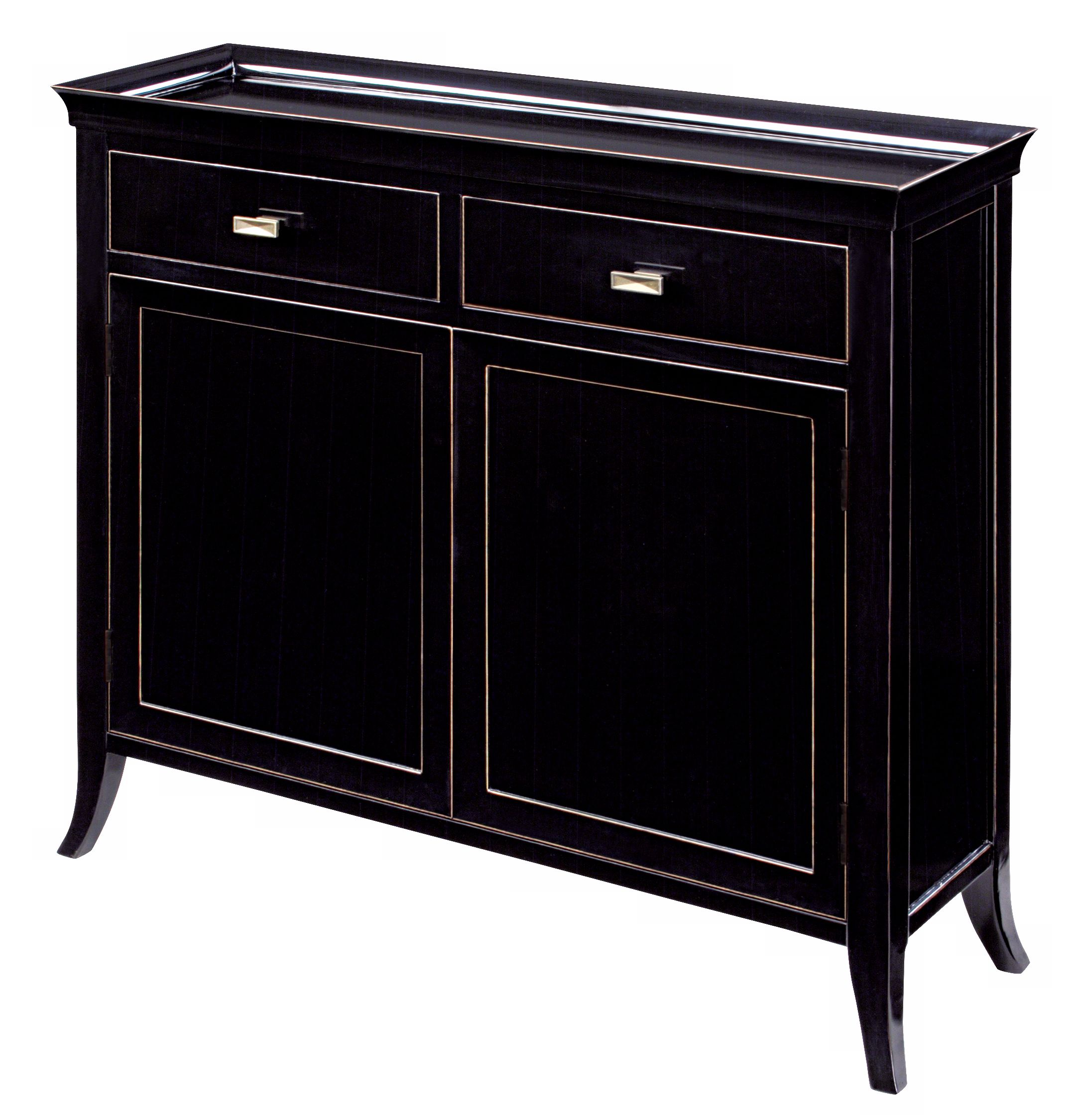 Ebony Finish Narrow Sideboard Cabinet