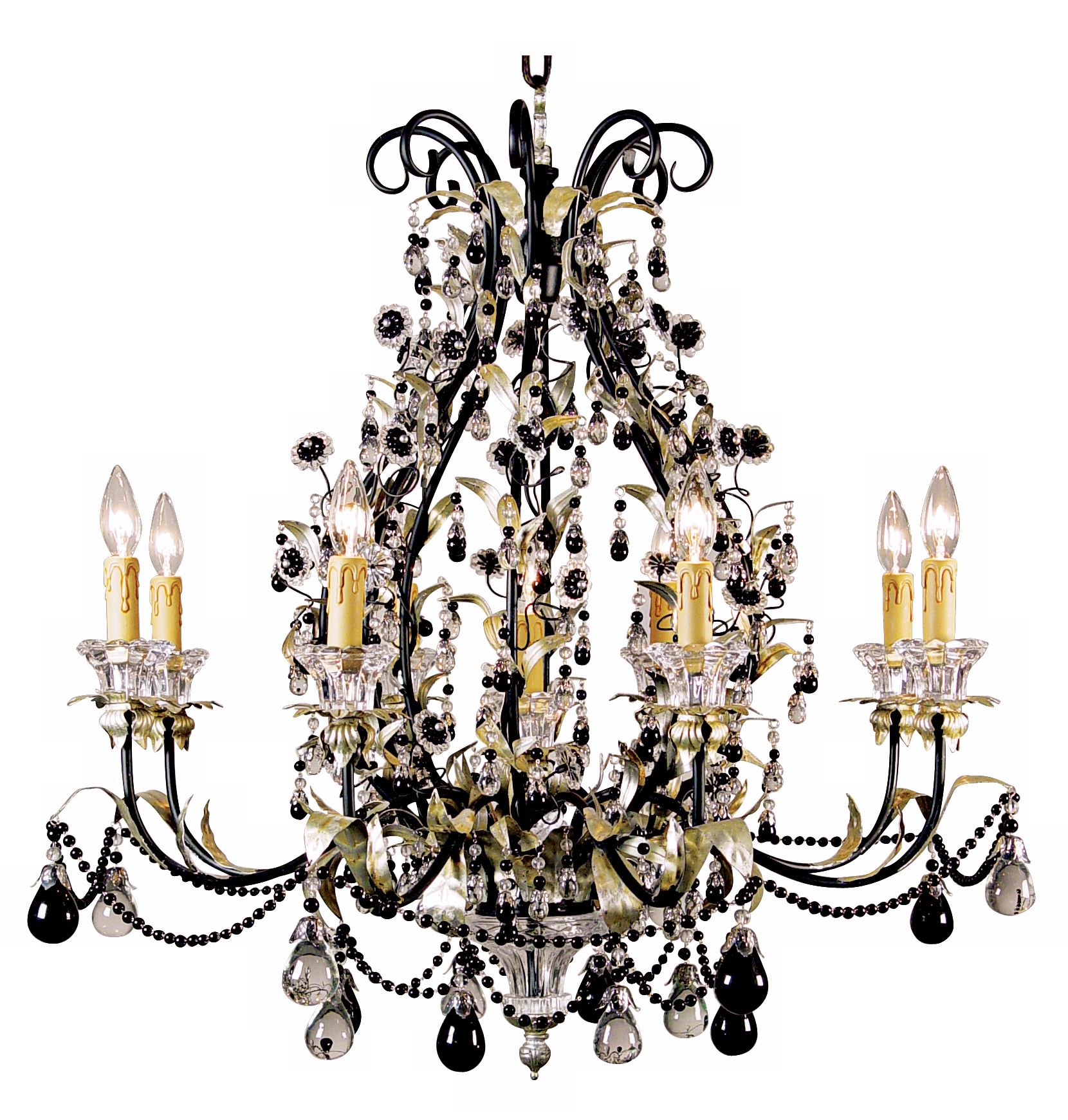 18th Century Style Six Light Brass Chandelier