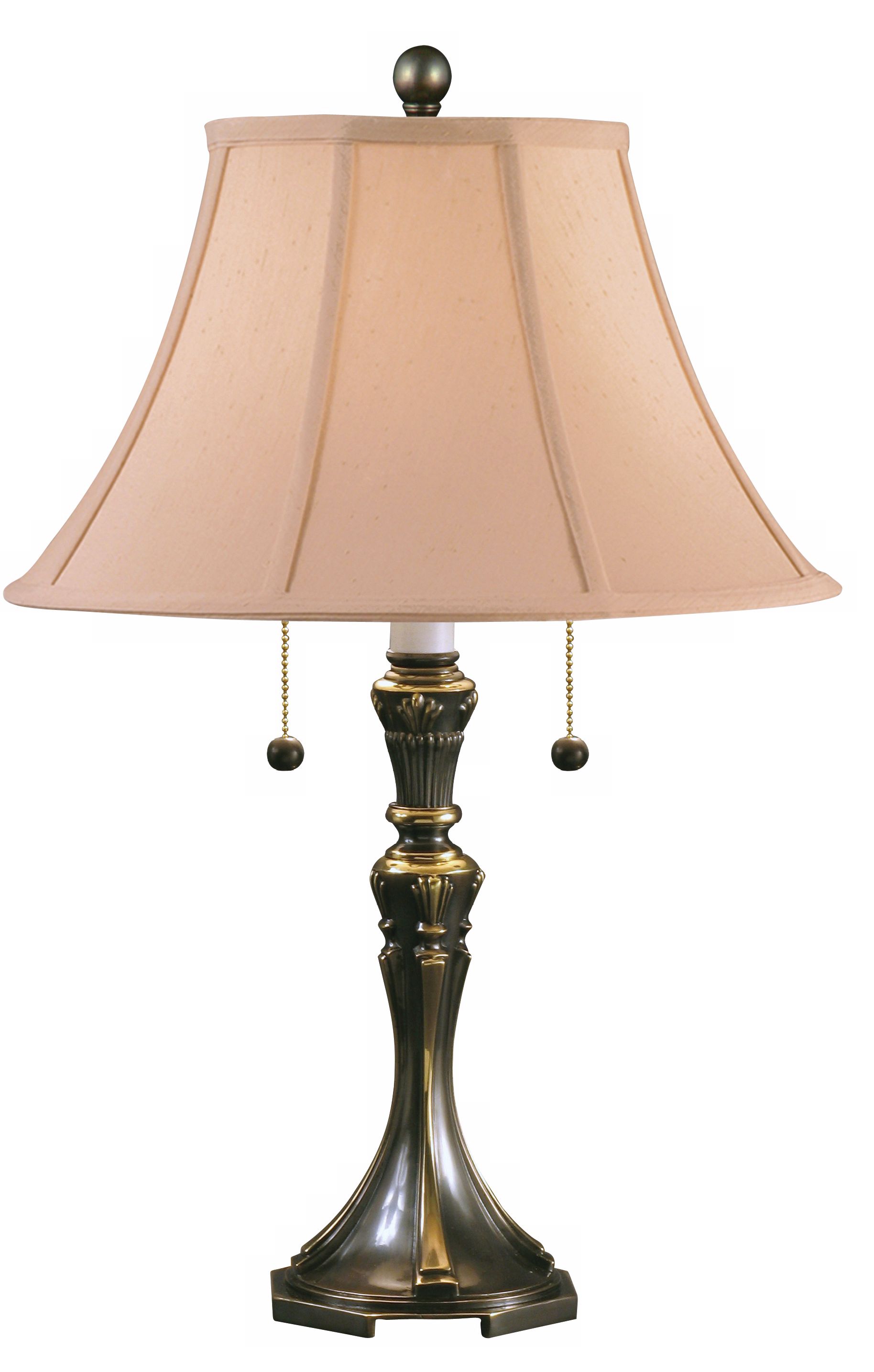 Two-Tone French Bronze Beige Textured Shade Table Lamp