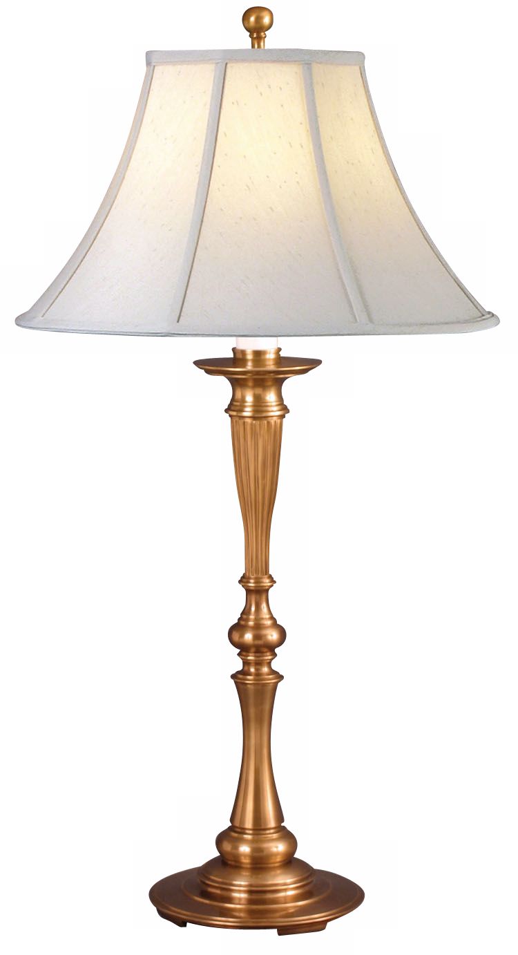 Antique Brass Fluted Candlestick Buffet Table Lamp