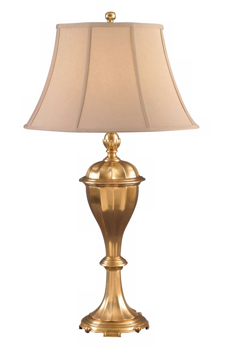 Regency Brass Faceted Urn Buffet Table Lamp