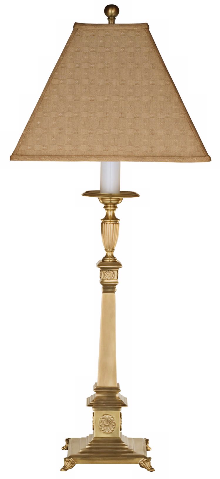 Regency Square Column Brass Table Lamp