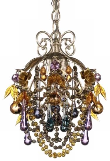Rose 1-Light Midsummer Antique Silver Chandelier