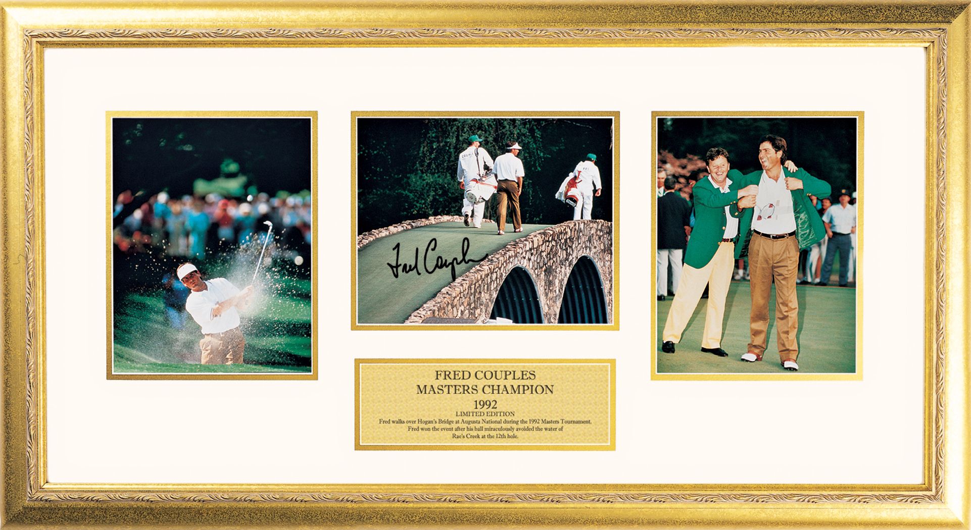 Fred Couples Golf Gold Framed Three Photo Collage