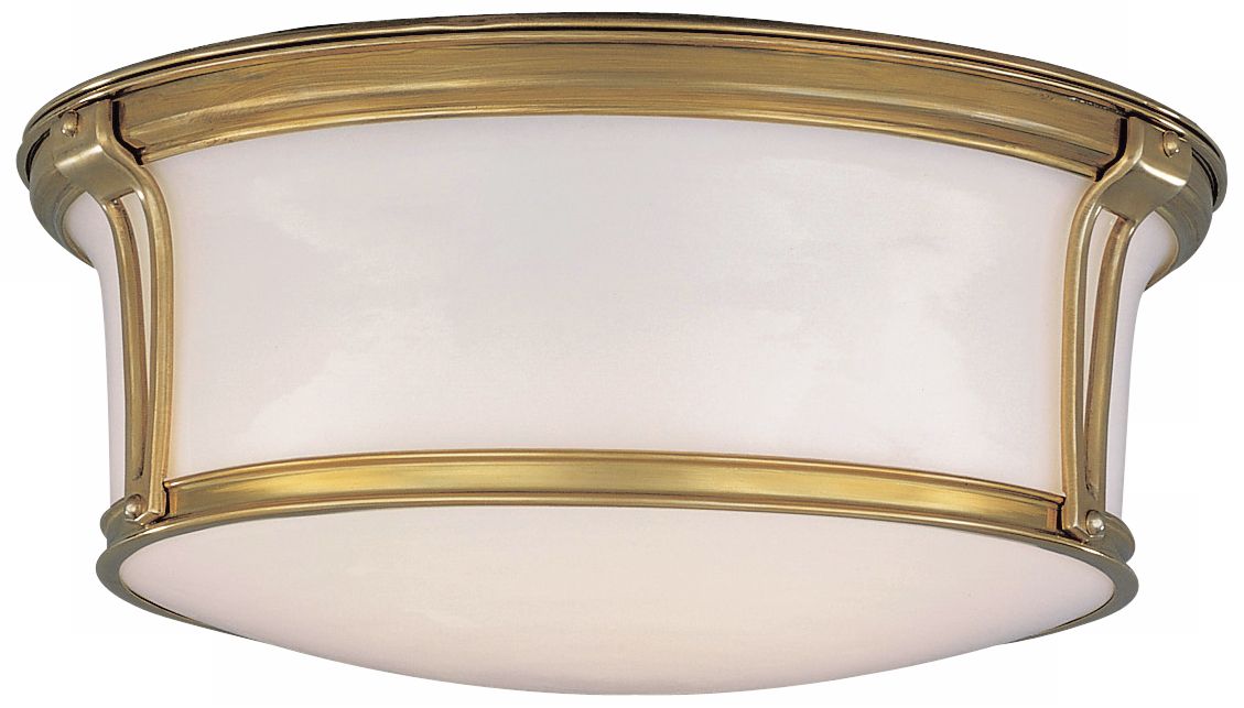 Newport 15” Wide Aged Brass Ceiling Light