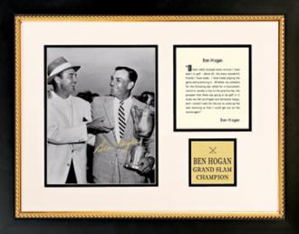 Ben Hogan with Trophy and Quote Golf Photo F3430