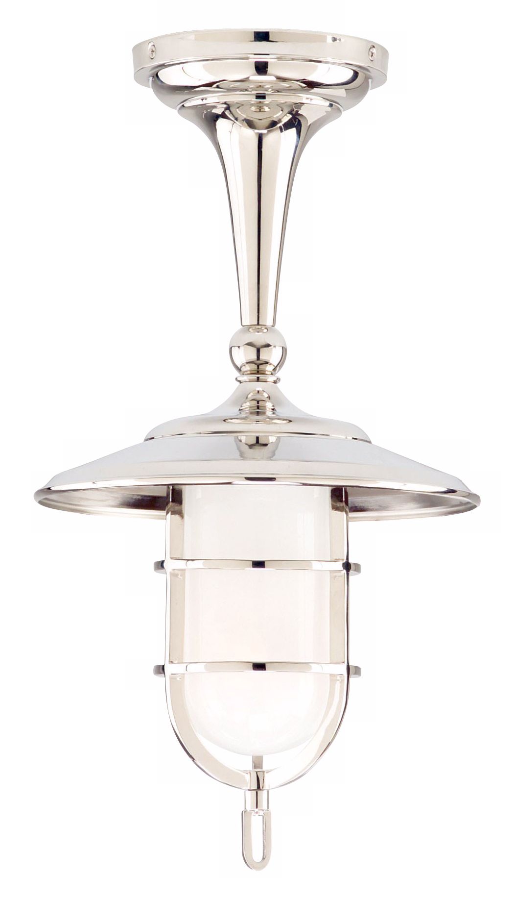 Rockford Semi-Flushmount Polished Nickel Ceiling Fixture