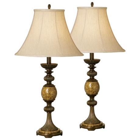 Marble Table Lamps on Of Two Kathy Ireland Riviera Faux Marble Table Lamps   Lampsplus Com