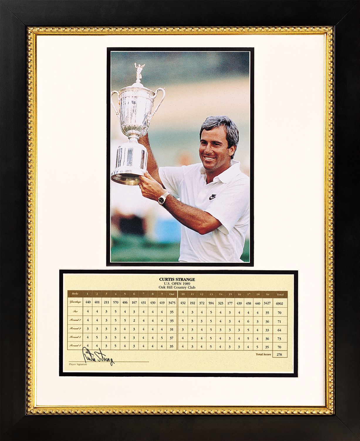 Curtis Strange with Scorecard Hand-Signed Golf Photo